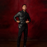 Black Leather belted safari Jacket