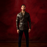 Brown Leather Belted Safari Jacket