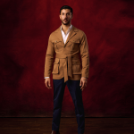 Brown Belted Cotton Safari Jacket