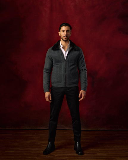 Dark Grey Fur Collar Jacket