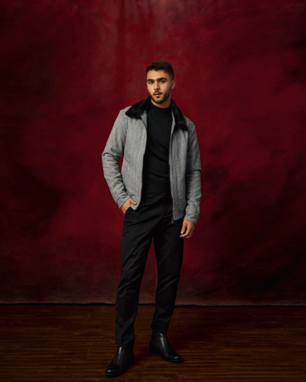 Light Grey Fur Collar Jacket