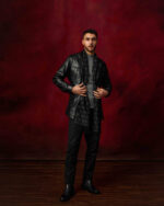 Black Leather belted safari Jacket - Image 4