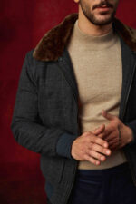 Brown Fur Collar Jacket - Image 2