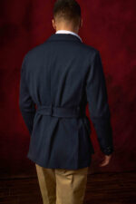 Navy Blue Belted Cotton Safari Jacket - Image 5