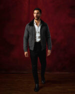 Dark Grey Fur Collar Jacket - Image 4