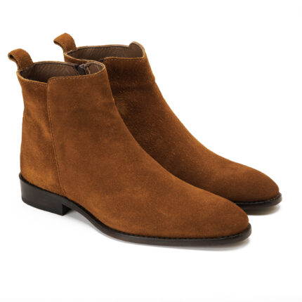 Tan Faux Suede Chelsea Boots