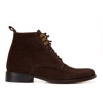 Lace-Up Brown Faux Suede Boots - Image 3