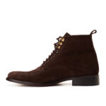 Lace-Up Brown Faux Suede Boots - Image 2