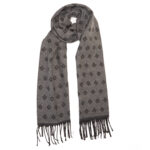 Black Scarf With Grey rhombus pattern - Image 4