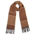 Camel Scarf with Brown Lines
