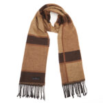 Camel Scarf with Brown Lines - Image 2