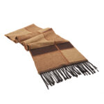 Camel Scarf with Brown Lines - Image 4
