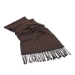 Navy Blue Scarf with Dark Brown Pattern - Image 4