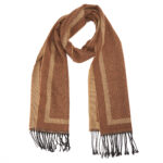 Camel Scarf with Beige dots patterns