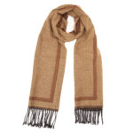 Camel Scarf with Beige dots patterns - Image 2