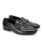 Apron Toe Black Loafers