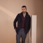 Navy Suede Safari Jacket - S.23 - Image 3